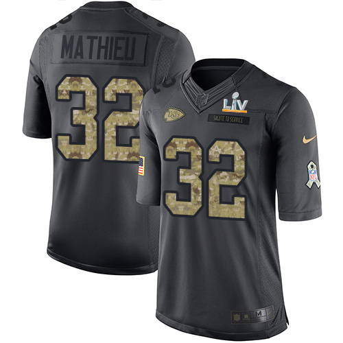 Kansas City Chiefs #32 Tyrann Mathieu Black Men's Super Bowl LV Bound Stitched Limited 2016 Salute to Service Jersey Men's cheap jerseys for sale - CheapJerseys.Shop