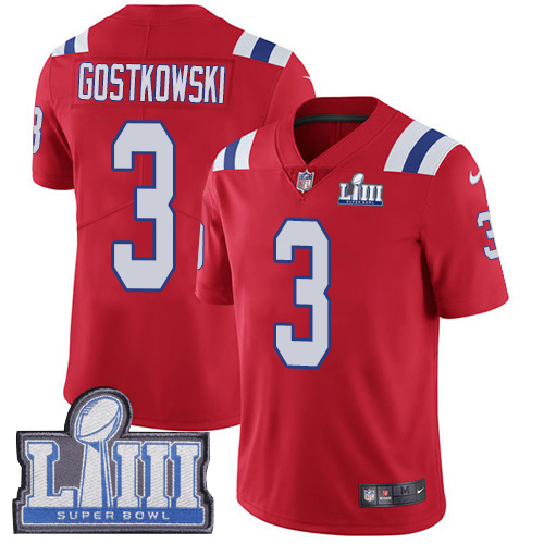 New England Patriots #3 Stephen Gostkowski Red Alternate Super Bowl LIII Bound Men's Stitched Vapor Untouchable Limited Jersey Men's cheap jerseys for sale - CheapJerseys.Shop
