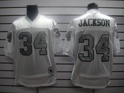 Mitchell And Ness Raiders #34 Bo Jackson White Silver No. Stitched Jersey cheap jerseys for sale - CheapJerseys.Shop
