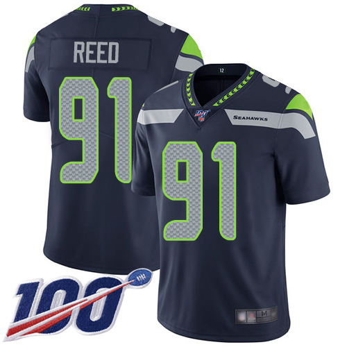 Seattle Seahawks #91 Jarran Reed Steel Blue Team Color Youth Stitched 100th Season Vapor Limited Jersey Youth cheap jerseys for sale - CheapJerseys.Shop