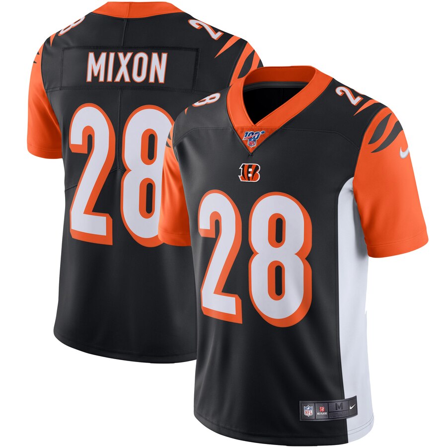 Cincinnati Bengals #28 Joe Mixon 100th Season Vapor Limited Jersey Black cheap jerseys for sale - CheapJerseys.Shop