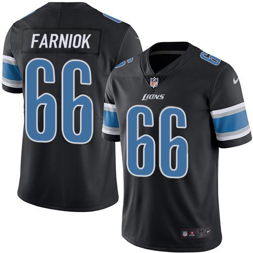 Lions #66 Matt Farniok Black Men's Stitched Limited Rush Jersey cheap jerseys for sale - CheapJerseys.Shop