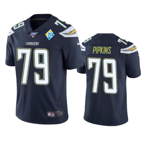 Los Angeles Los Angeles Chargers #79 Trey Pipkins Navy 60th Anniversary Vapor Limited Jersey Men's cheap jerseys for sale - CheapJerseys.Shop