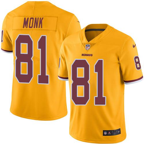 Washington Commanders #81 Art Monk Gold Men's Stitched Limited Rush Jersey Men's cheap jerseys for sale - CheapJerseys.Shop