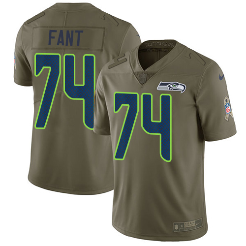 Seattle Seahawks #74 George Fant Olive Men's Stitched Limited 2017 Salute to Service Jersey Men's cheap jerseys for sale - CheapJerseys.Shop