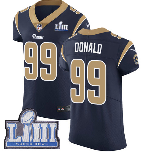 Rams #99 Aaron Donald Navy Blue Team Color Super Bowl LIII Bound Men's Stitched Vapor Untouchable Elite Jersey cheap jerseys for sale - CheapJerseys.Shop