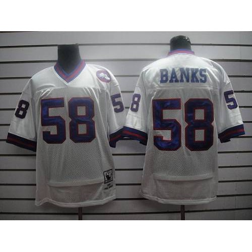 Mitchell and Ness New York Giants #58 Carl Banks White Stitched Jersey Men's cheap jerseys for sale - CheapJerseys.Shop