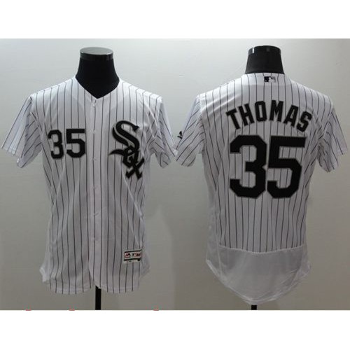 Chicago White Sox #35 Frank Thomas White(Black Strip) Flexbase Authentic Collection Stitched Jersey Men's cheap jerseys for sale - CheapJerseys.Shop