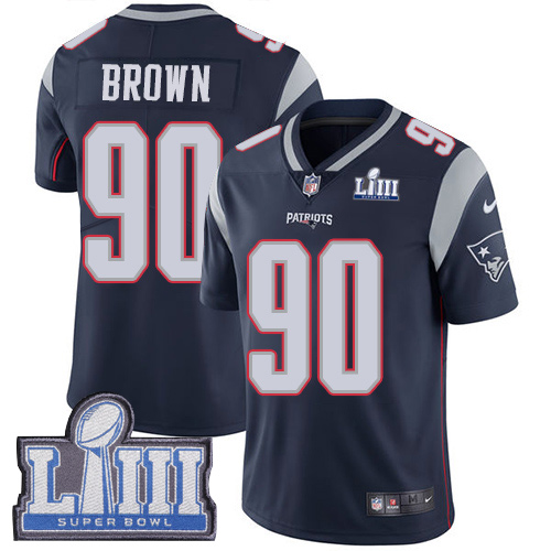 New England Patriots #90 Malcom Brown Navy Blue Team Color Super Bowl LIII Bound Youth Stitched Vapor Untouchable Limited Jersey Youth cheap jerseys for sale - CheapJerseys.Shop