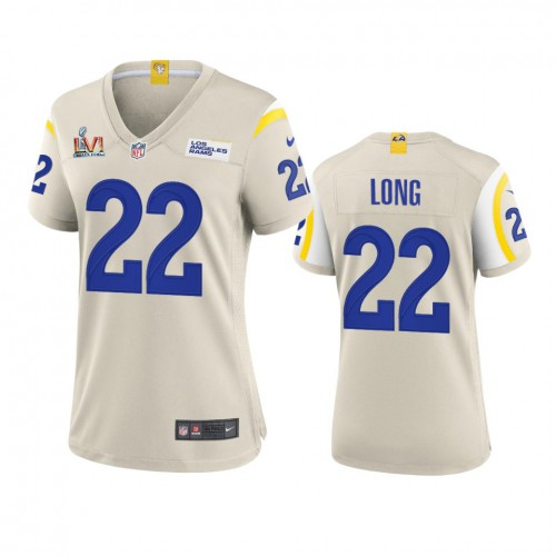 Los Angeles Los Angeles Rams #22 David Long Women's Super Bowl LVI Patch Game Jersey - Bone Womens cheap jerseys for sale - CheapJerseys.Shop