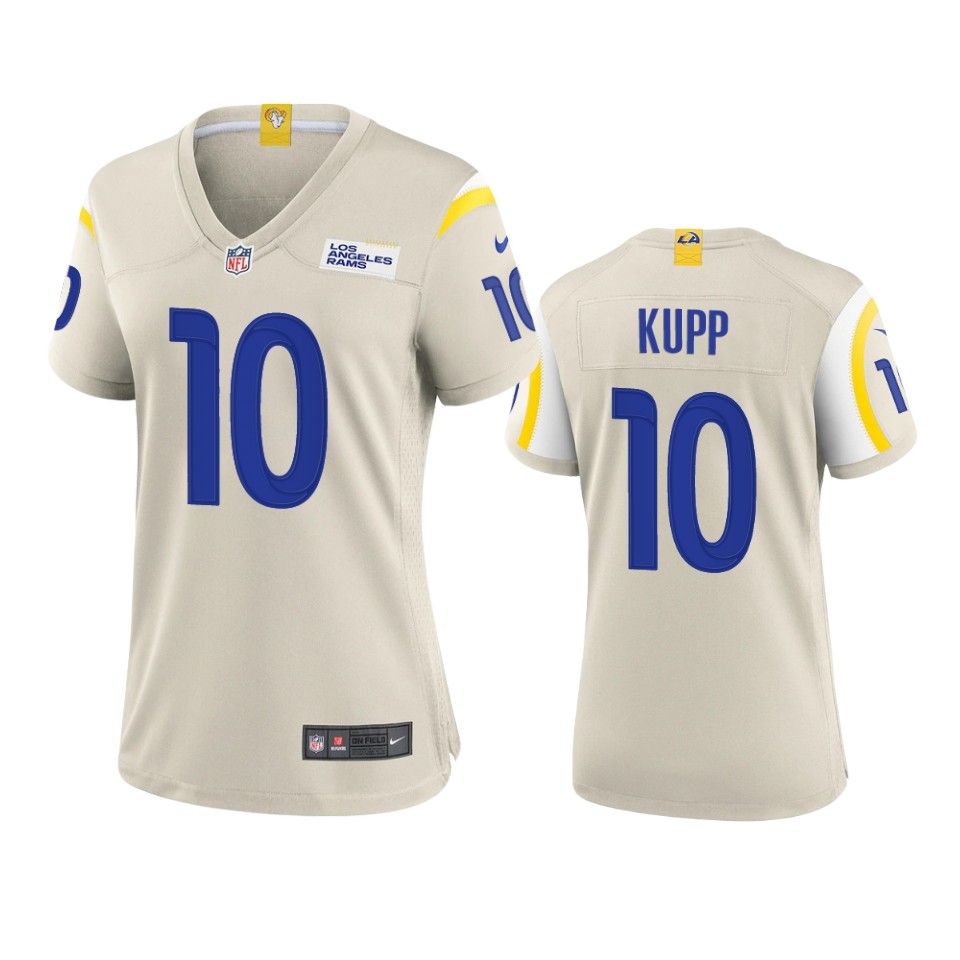 Los Angeles Rams #10 Cooper Kupp Women's Game Jersey - Bone cheap jerseys for sale - CheapJerseys.Shop