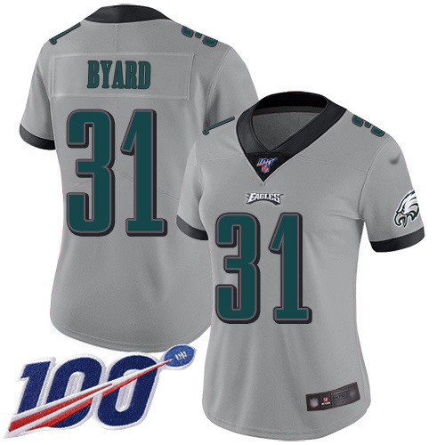 Eagles #31 Kevin Byard Silver Women's Stitched Limited Inverted Legend 100th Season Jersey cheap jerseys for sale - CheapJerseys.Shop