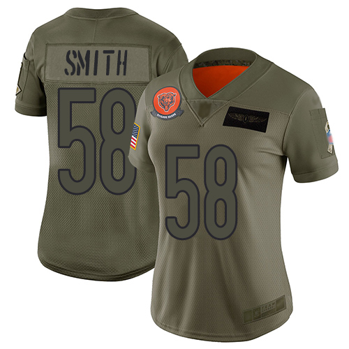 Chicago Bears #58 Roquan Smith Camo Women's Stitched Limited 2019 Salute to Service Jersey Womens cheap jerseys for sale - CheapJerseys.Shop