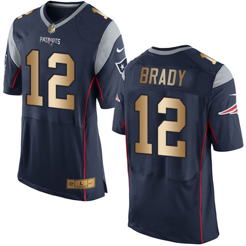 Patriots #12 Tom Brady Navy Blue Team Color Men's Stitched New Elite Gold Jersey cheap jerseys for sale - CheapJerseys.Shop