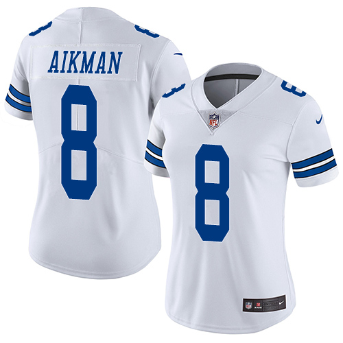 Dallas Cowboys #8 Troy Aikman White Women's Stitched Vapor Untouchable Limited Jersey Womens cheap jerseys for sale - CheapJerseys.Shop