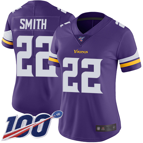 Vikings #22 Harrison Smith Purple Team Color Women's Stitched 100th Season Vapor Limited Jersey cheap jerseys for sale - CheapJerseys.Shop