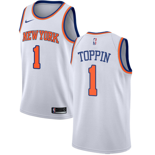 New York Knicks #1 Obi Toppin White Youth Swingman Association Edition Jersey Youth cheap jerseys for sale - CheapJerseys.Shop