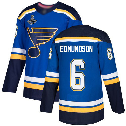 St. Louis Blues #6 Joel Edmundson Blue Home Authentic Stanley Cup Champions Stitched Jersey Men's cheap jerseys for sale - CheapJerseys.Shop