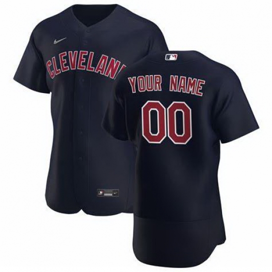 Men Cleveland Indians Navy Blue Custom Flex Base Jersey cheap jerseys for sale - CheapJerseys.Shop