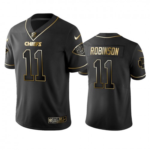 Kansas City Chiefs #11 Demarcus Robinson Black Golden Limited Edition Stitched Jersey Men's cheap jerseys for sale - CheapJerseys.Shop