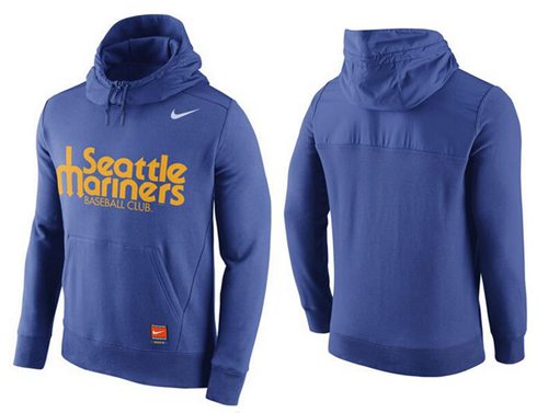 Men's Seattle Mariners Blue Cooperstown Collection Hybrid Pullover Hoodie cheap jerseys for sale - CheapJerseys.Shop