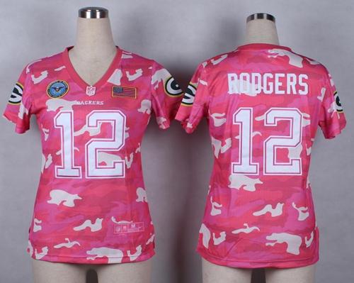 Packers #12 Aaron Rodgers Pink Women's Stitched Elite Camo Fashion Jersey cheap jerseys for sale - CheapJerseys.Shop