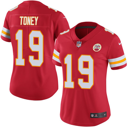 Chiefs #19 Kadarius Toney Red Team Color Women's Stitched Vapor Untouchable Limited Jersey cheap jerseys for sale - CheapJerseys.Shop