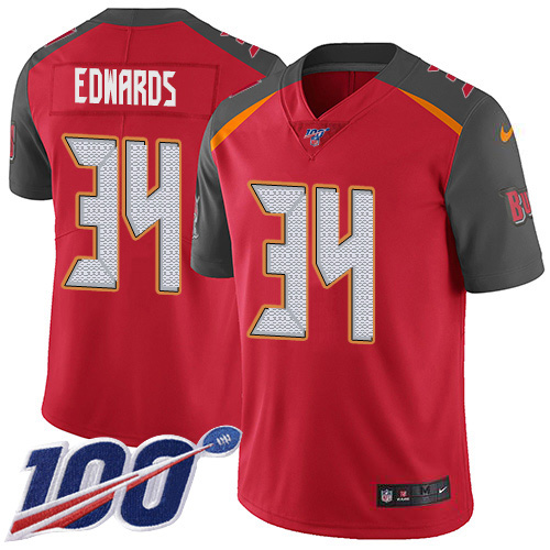 Tampa Bay Buccaneers #34 Mike Edwards Red Team Color Youth Stitched 100th Season Vapor Untouchable Limited Jersey Youth cheap jerseys for sale - CheapJerseys.Shop
