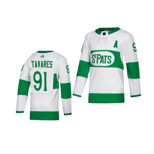 Maple Toronto Maple Leafs #91 John Tavares White 2019 St. Patrick's Day Authentic Player Stitched Youth Jersey Youth cheap jerseys for sale - CheapJerseys.Shop