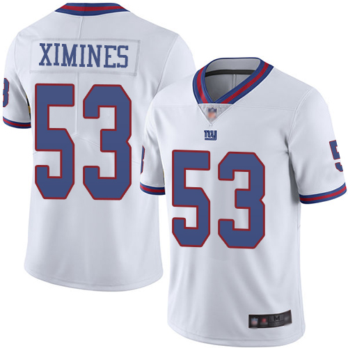 New York Giants #53 Oshane Ximines White Men's Stitched Limited Rush Jersey Men's cheap jerseys for sale - CheapJerseys.Shop