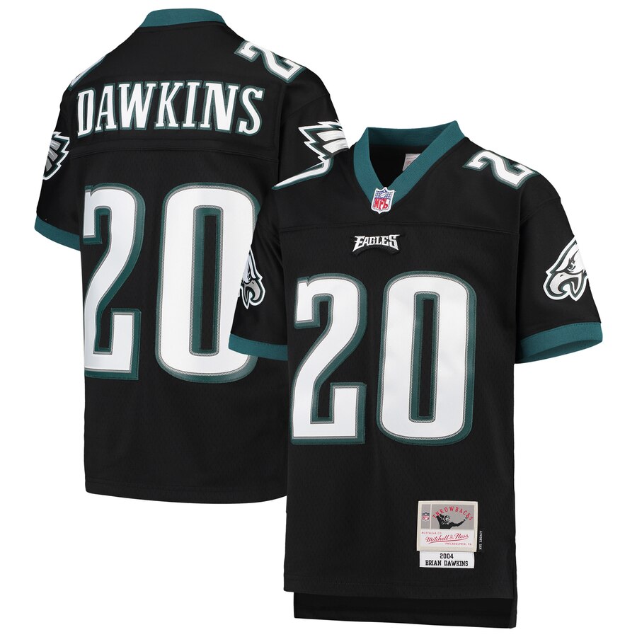 Youth Philadelphia Eagles #20 Brian Dawkins Mitchell & Ness Black 2004 Legacy Retired Player Jersey cheap jerseys for sale - CheapJerseys.Shop