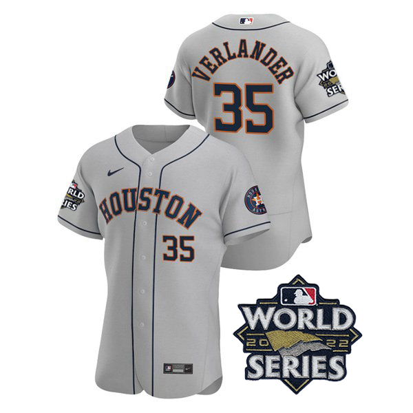 Houston Astros #35 Justin Verlander Men's 150th Anniversary 2022 World Series Authentic Jersey - Gray cheap jerseys for sale - CheapJerseys.Shop