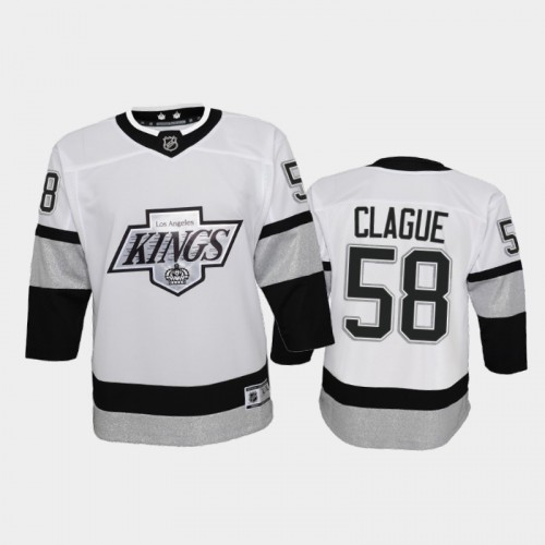 Los Angeles Kings #58 Kale Clague Youth 2021-22 Alternate Game Jersey - White Youth cheap jerseys for sale - CheapJerseys.Shop