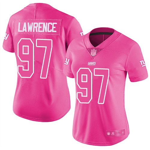 Giants #97 Dexter Lawrence Pink Women's Stitched Limited Rush Fashion Jersey cheap jerseys for sale - CheapJerseys.Shop