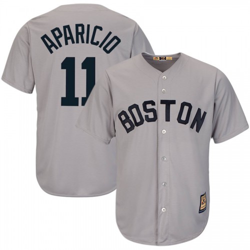 Boston Boston Red Sox #11 Luis Aparicio Majestic Cooperstown Collection Cool Base Player Jersey Gray Men's cheap jerseys for sale - CheapJerseys.Shop