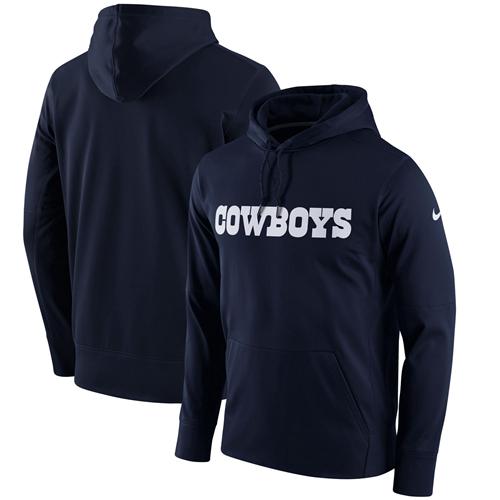 Men's Dallas Cowboys Navy Performance Circuit Wordmark Essential Pullover Hoodie cheap jerseys for sale - CheapJerseys.Shop