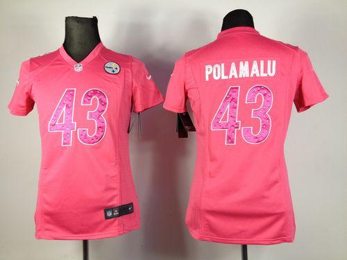 Steelers #43 Troy Polamalu Pink Sweetheart Women's Stitched Elite Jersey cheap jerseys for sale - CheapJerseys.Shop