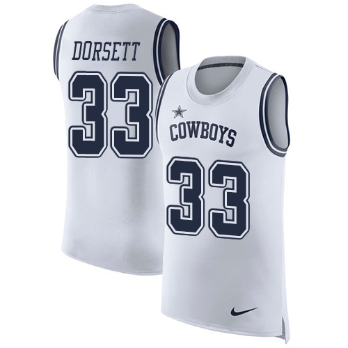 Cowboys #33 Tony Dorsett White Men's Stitched Limited Rush Tank Top Jersey cheap jerseys for sale - CheapJerseys.Shop