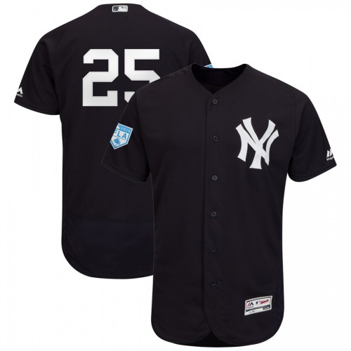 New York Yankees #25 Gleyber Torres Navy 2019 Spring Training Flex Base Stitched Jersey Men's cheap jerseys for sale - CheapJerseys.Shop