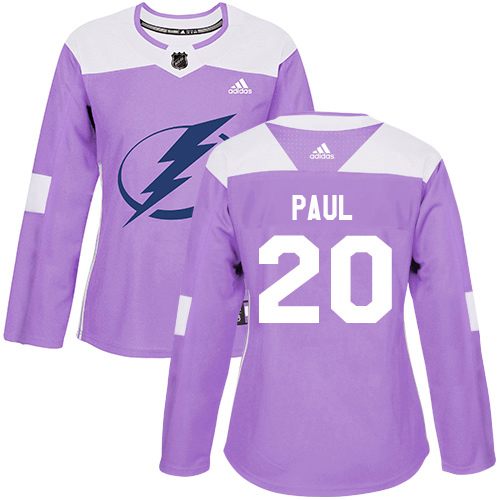 Tampa Bay Lightning #20 Nicholas Paul Purple Women's Authentic Fights Cancer Stitched Jersey Womens cheap jerseys for sale - CheapJerseys.Shop
