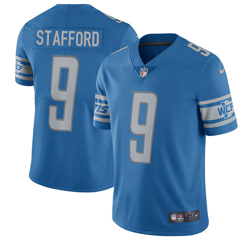 Detroit Lions #9 Matthew Stafford Blue Team Color Men's Stitched Vapor Untouchable Limited Jersey Men's cheap jerseys for sale - CheapJerseys.Shop