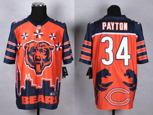 Bears #34 Walter Payton Orange Men's Stitched Elite Noble Fashion Jersey cheap jerseys for sale - CheapJerseys.Shop