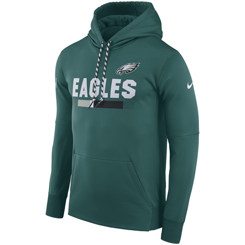 Men's Philadelphia Eagles Green Sideline ThermaFit Performance PO Hoodie cheap jerseys for sale - CheapJerseys.Shop