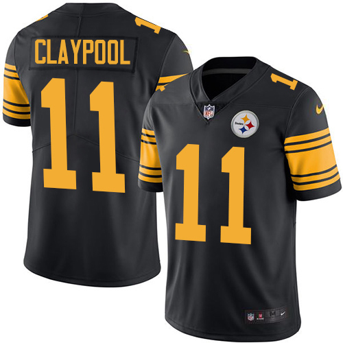 Pittsburgh Steelers #11 Chase Claypool Black Youth Stitched Limited Rush Jersey Youth cheap jerseys for sale - CheapJerseys.Shop