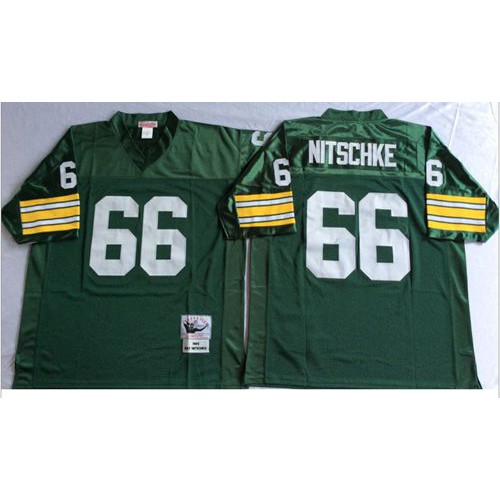 Mitchell And Ness 1966 Green Bay Packers #66 Ray Nitschke Green Throwback Stitched Jersey Men's cheap jerseys for sale - CheapJerseys.Shop
