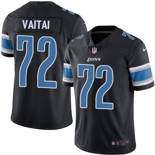 Detroit Lions #72 Halapoulivaati Vaitai Black Men's Stitched Limited Rush Jersey Men's cheap jerseys for sale - CheapJerseys.Shop