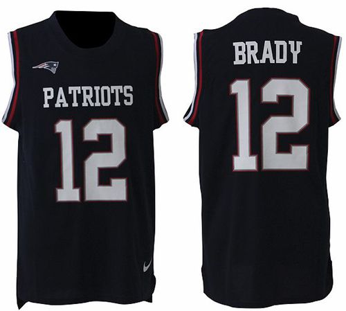 Patriots #12 Tom Brady Navy Blue Team Color Men's Stitched Limited Tank Top Jersey cheap jerseys for sale - CheapJerseys.Shop