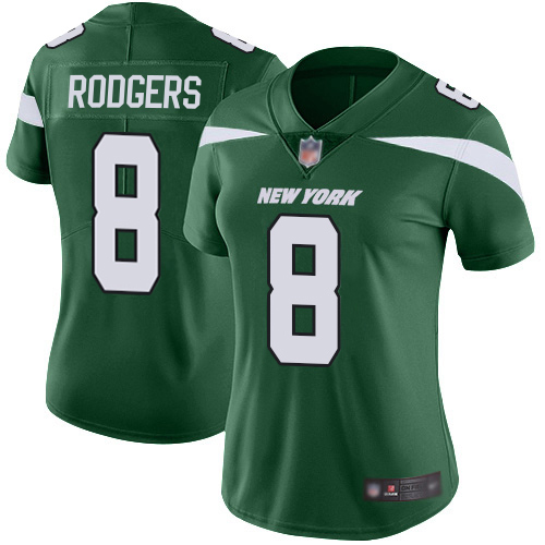 Jets #8 Aaron Rodgers Green Team Color Women's Stitched Vapor Untouchable Limited Jersey cheap jerseys for sale - CheapJerseys.Shop