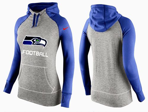 Women's Seattle Seahawks Performance Hoodie Grey & Blue cheap jerseys for sale - CheapJerseys.Shop