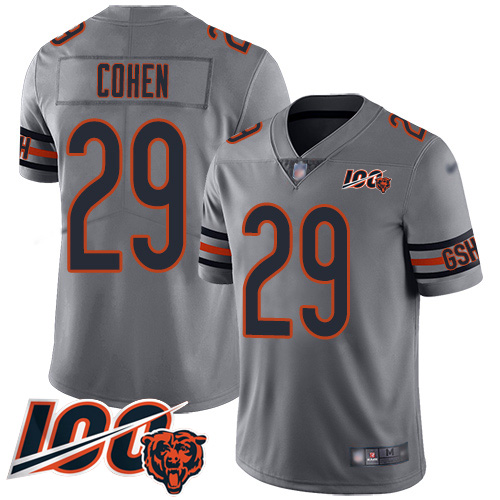 Bears #29 Tarik Cohen Silver Men's Stitched Limited Inverted Legend 100th Season Jersey cheap jerseys for sale - CheapJerseys.Shop